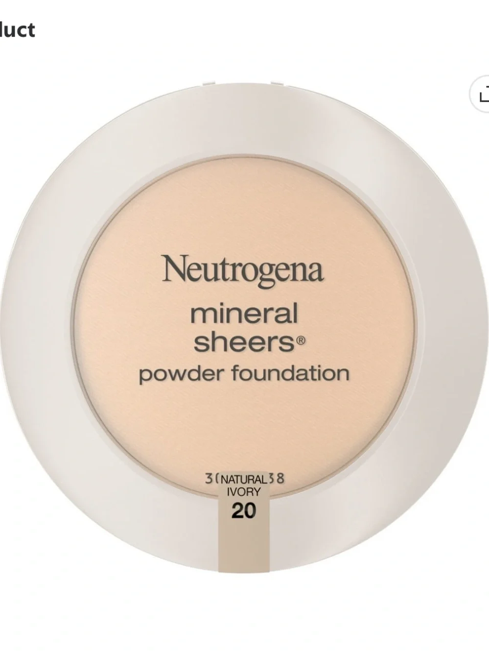 Neutrogena Mineral Sheers Powder Foundation, Natural Ivory 20,.34 oz